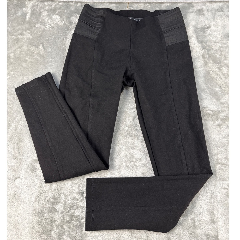 Zara Basic Leggings Womens L Basic Black Elastic Side Panel EUC